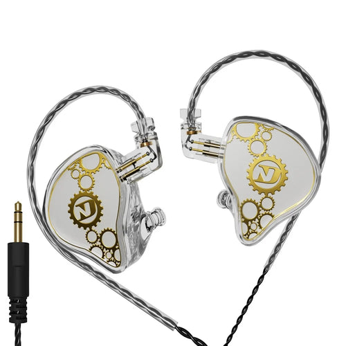 ND Venus Detachable 3.5mm Wired Headphones HiFi Sound Industrial In-Ear Earphones (No Mic) - White - 1