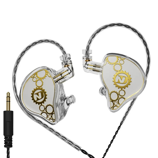 ND Venus Detachable 3.5mm Wired Headphones HiFi Sound Industrial In-Ear Earphones (No Mic) - White - 1