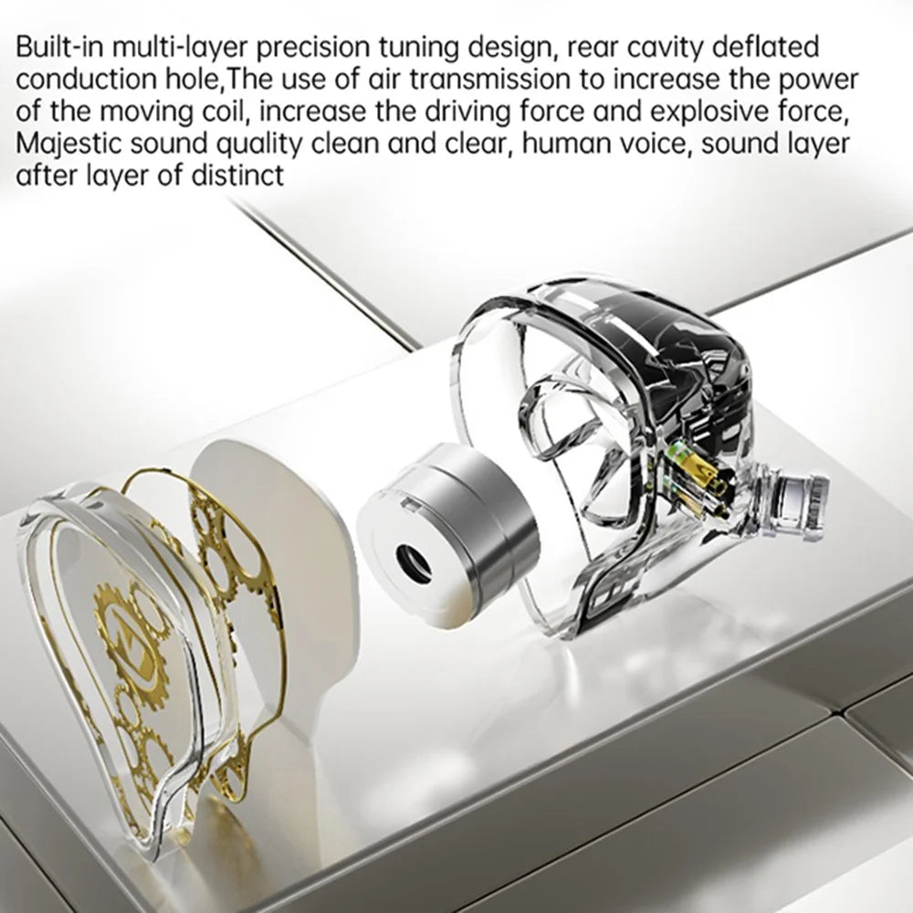 ND Venus Detachable 3.5mm Wired Headphones HiFi Sound Industrial In-Ear Earphones (No Mic) - White - 3