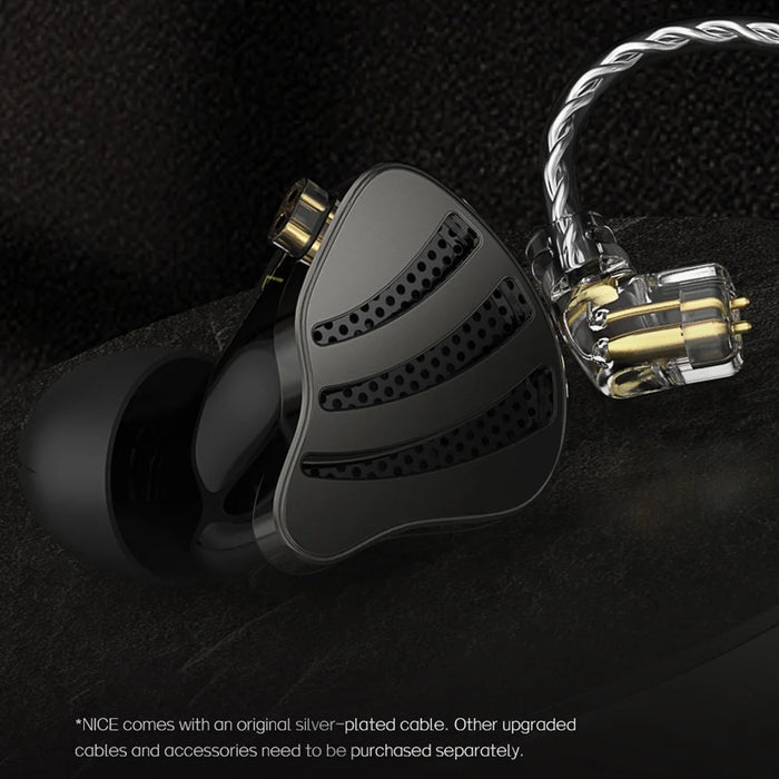 ND Nice HiFi Sound Headphones In Ear 0.75mm 2-Pin Interface Wired Earbuds - Black  /  with Mic - 5