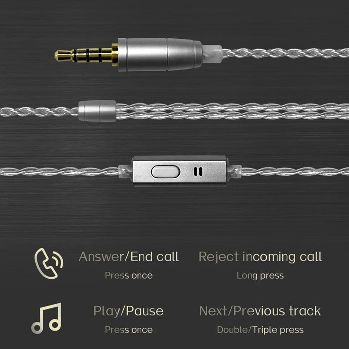 ND Nice HiFi Sound Headphones In Ear 0.75mm 2-Pin Interface Wired Earbuds - Black  /  with Mic - 6