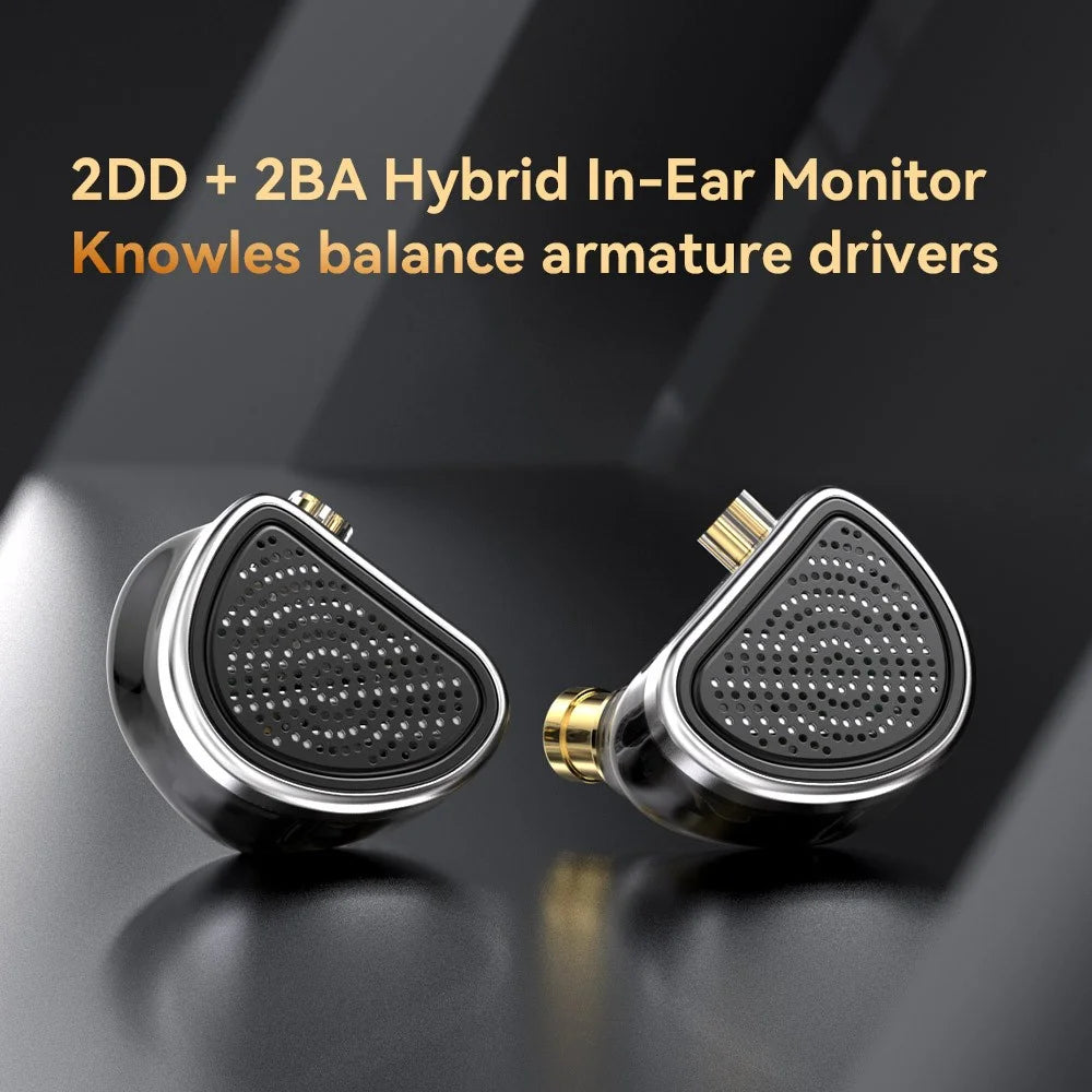TRN TA4 2BA+2DD Knowles Hybrid In-Ear Earphones HiFi Bass Sound Headphones for Smartphones / PC - 4