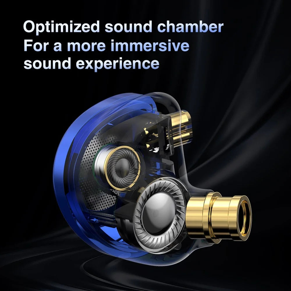 TRN MT4 PRO Detachable Type-C Wired In-Ear Earphone Dual Dynamic Driver HiFi Monitor Headphone with Mic - Blue - 6