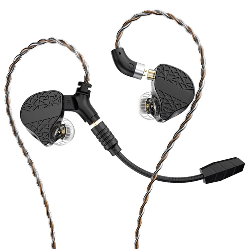 TRN Mars Detachable 3.5mm Wired In-Ear Earphone 3-Unit Vibration Gaming Headset with Mic, 2m - 1