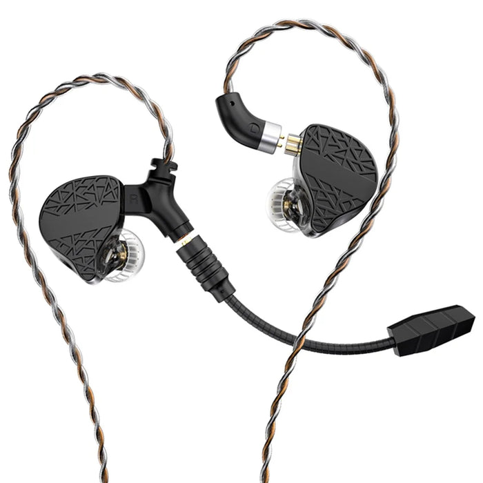 TRN Mars Detachable 3.5mm Wired In-Ear Earphone 3-Unit Vibration Gaming Headset with Mic, 2m - 1