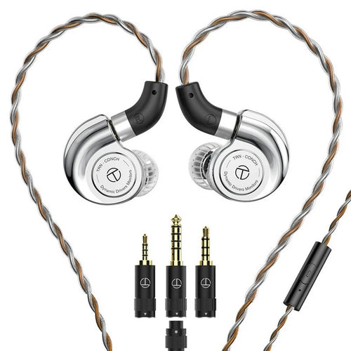 TRN Conch Earphone DLC Diamond Diaphragm Dynamic Driver In-Ear Monitor Tuning Headphones, with Mic - 1