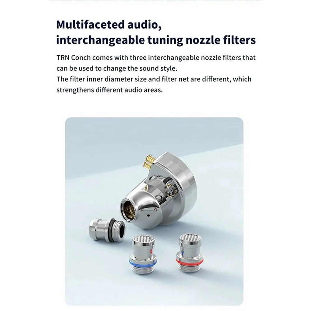 TRN Conch Earphone DLC Diamond Diaphragm Dynamic Driver In-Ear Monitor Tuning Headphones, with Mic - 3