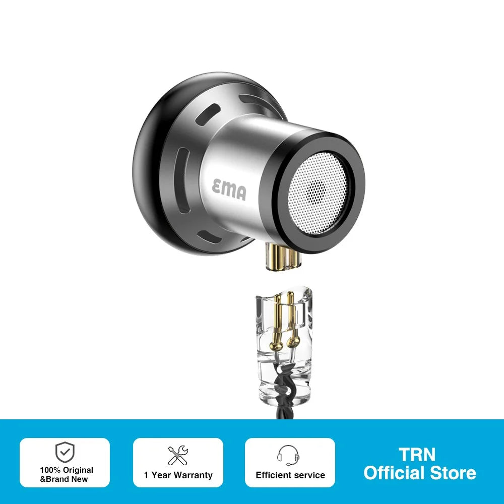 TRN EMA Detachable 3.5mm Wired In-Ear Earphone 14.2mm Dynamic Unit Headset with Line Control Mic - 6