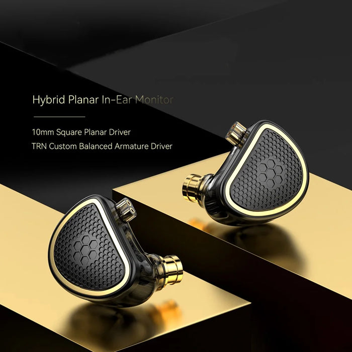TRN Xuanwu Detachable 3.5mm Wired In-Ear Earphone 10mm Square Planar Driver HiFi Headset with Mic - 3