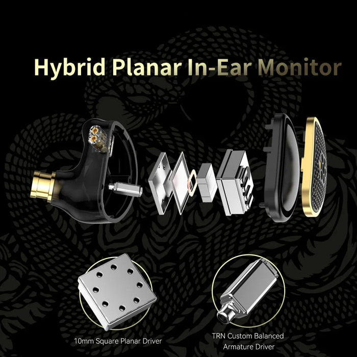 TRN Xuanwu Detachable 3.5mm Wired In-Ear Earphone 10mm Square Planar Driver HiFi Headset without Mic - 5