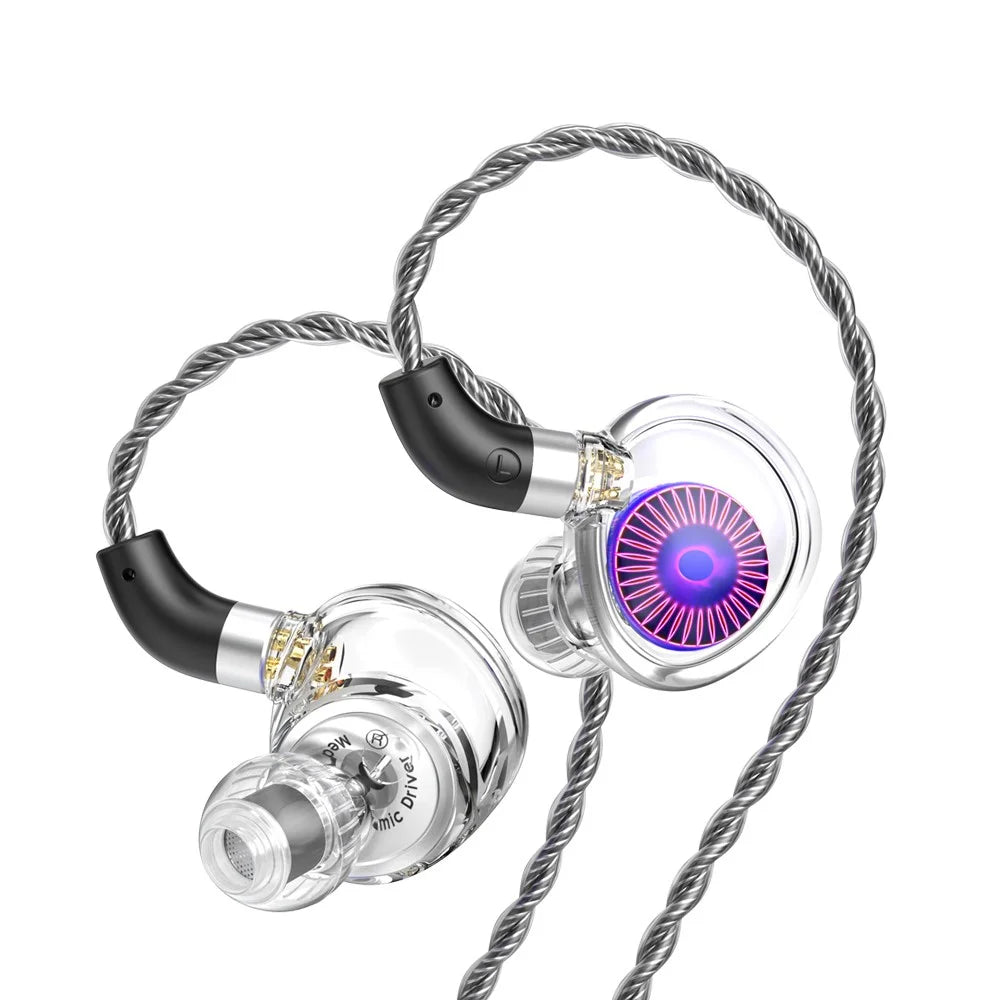 TRN Jellyfish Detachable 2.5+3.5+4.4mm Wired In-Ear Earphone HiFi Music Running Headset with Mic - 2