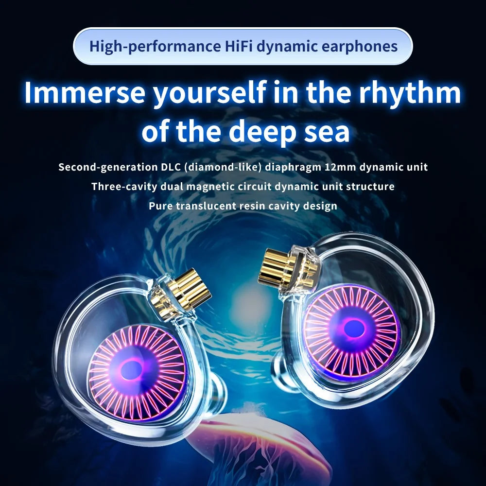 TRN Jellyfish Detachable 2.5+3.5+4.4mm Wired In-Ear Earphone HiFi Music Running Headset without Mic - 2