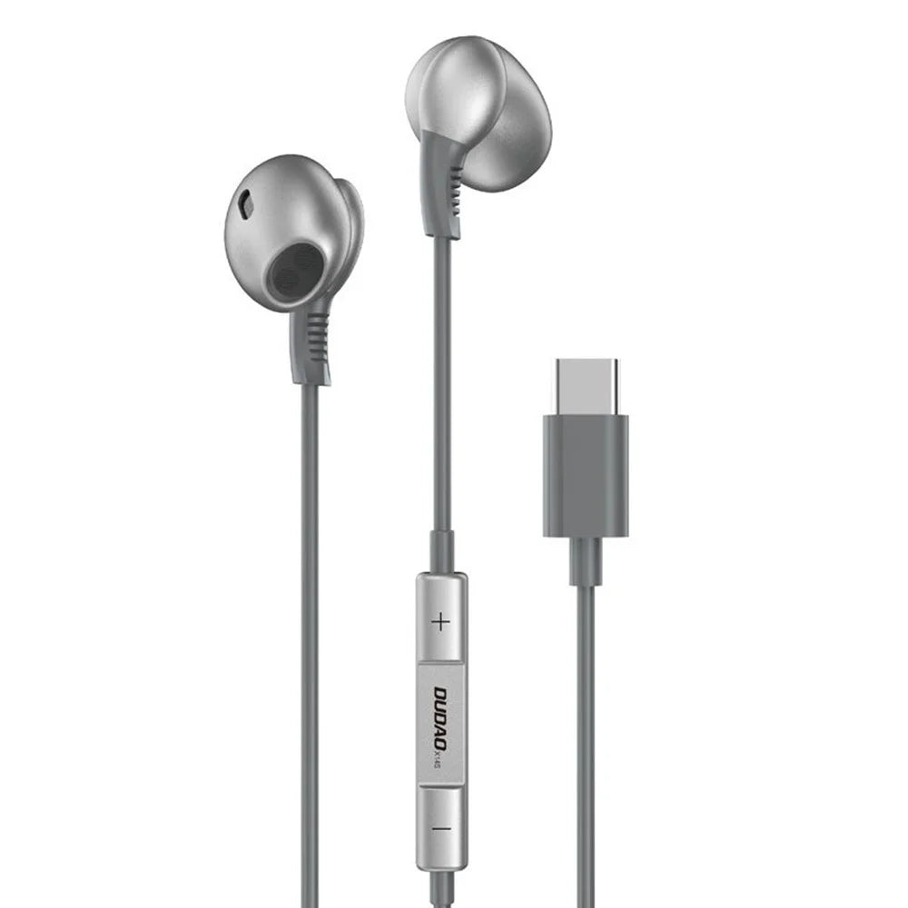 DUDAO X14S 1.2m Type-C Plug Wired Earphones Semi-In-Ear Headphones with Mic - Tarnish - 1