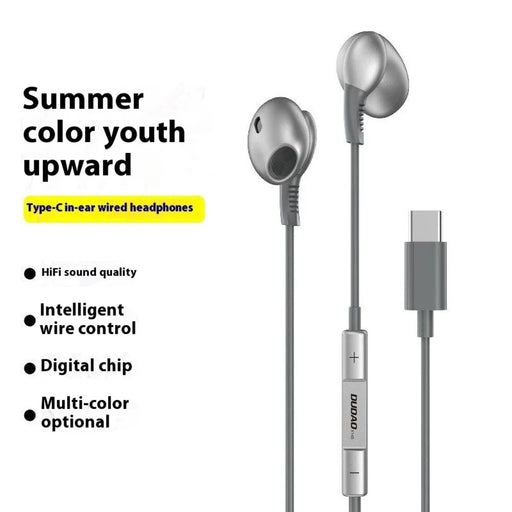 DUDAO X14S 1.2m Type-C Plug Wired Earphones Semi-In-Ear Headphones with Mic - Tarnish - 2