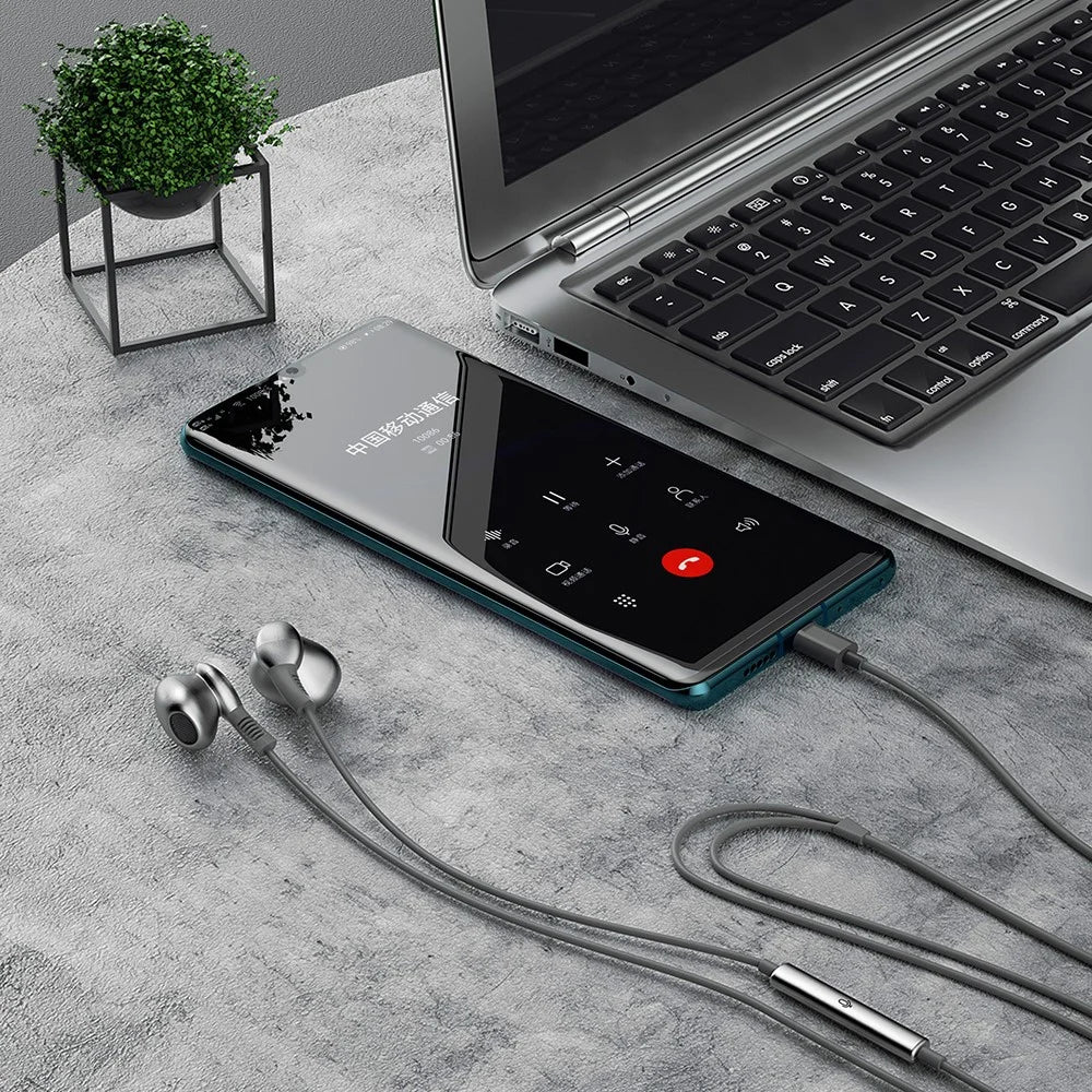 DUDAO X14S 1.2m Type-C Plug Wired Earphones Semi-In-Ear Headphones with Mic - Tarnish - 6