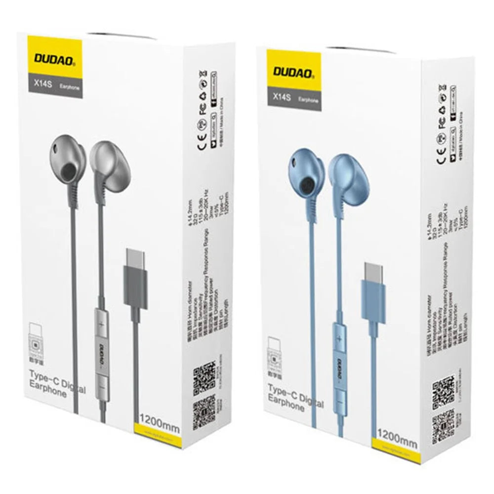 DUDAO X14S 1.2m Type-C Plug Wired Earphones Semi-In-Ear Headphones with Mic - Tarnish - 7