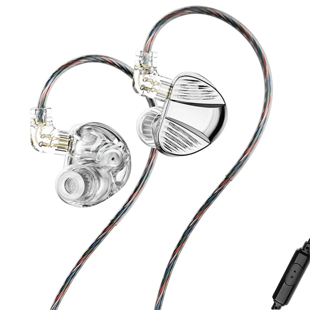 TRN V10 Pro 3.5mm Detachable Wired In-Ear Earphone HiFi Music Gaming Headset with Mic - Silver - 1
