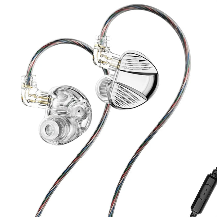TRN V10 Pro 3.5mm Detachable Wired In-Ear Earphone HiFi Music Gaming Headset with Mic - Silver - 1