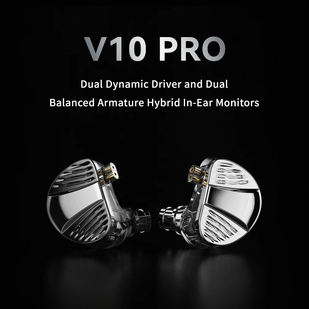 TRN V10 Pro 3.5mm Detachable Wired In-Ear Earphone HiFi Music Gaming Headset with Mic - Silver - 2
