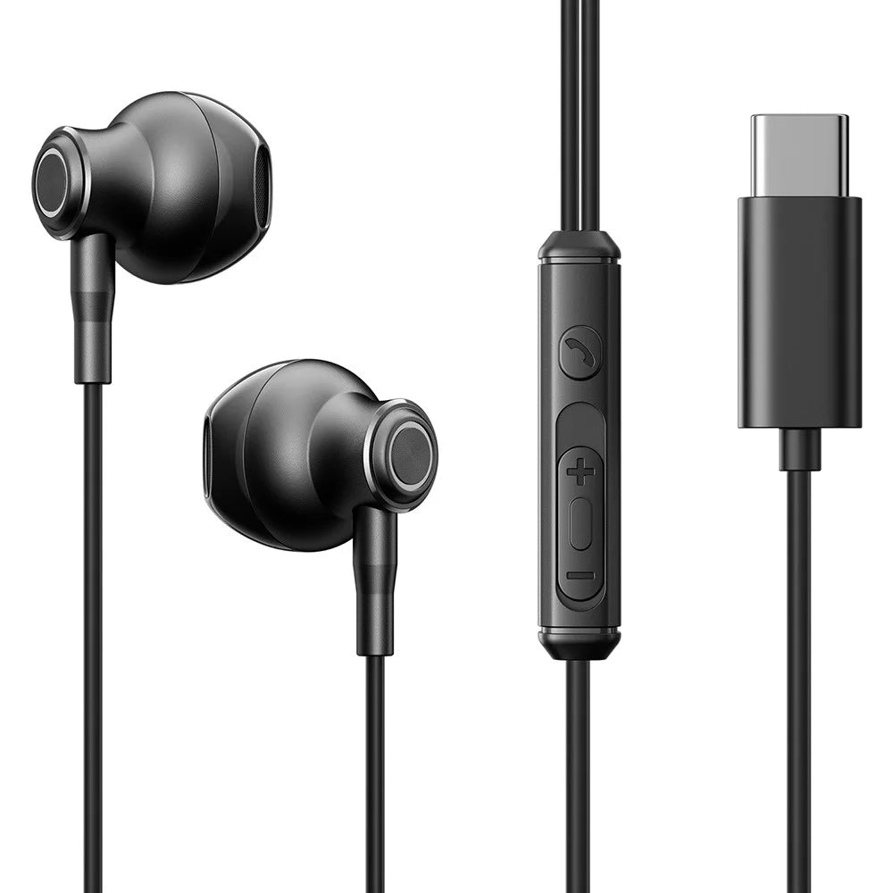 JOYROOM JR-EC07 Metal Half In-Ear Wired Earphone Type-C Headphone with Micphone - 1
