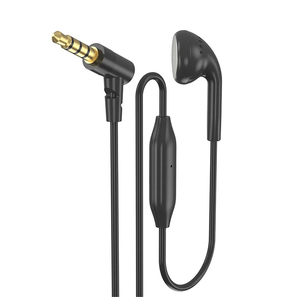 608 Single Ear Headphone with Microphone Hands Free Calling Mono Earphone for Driver - 3.5mm L Shape Interface - 2