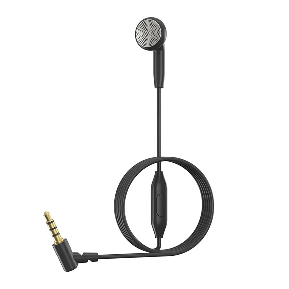 608 Single Ear Headphone with Microphone Hands Free Calling Mono Earphone for Driver - 3.5mm L Shape Interface - 3