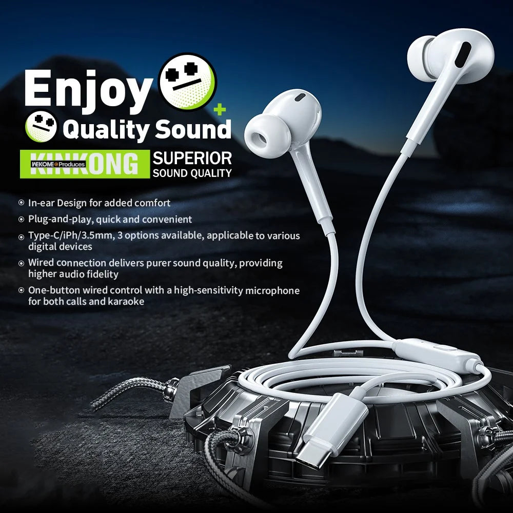 WEKOME YB06 Type-C Interface Wired Earphones In-Ear 10mm Driver Headset - 2