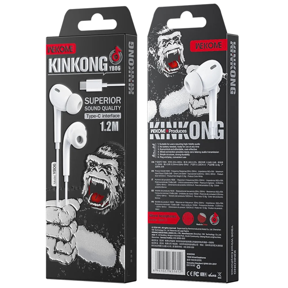 WEKOME YB06 Type-C Interface Wired Earphones In-Ear 10mm Driver Headset - 5