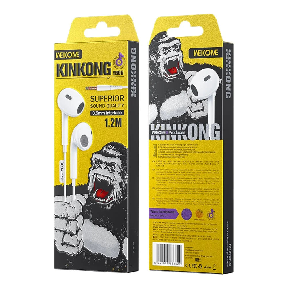 WEKOME YB05 Kinkong Series 3.5mm Interface 1.2m Wired Earphones Semi In Ear Headphones - 5