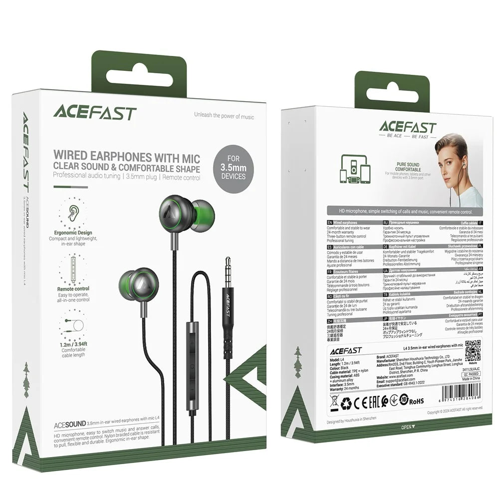 ACEFAST L4 3.5mm Wired Earphones Clear Sound In Ear Headphone with Microphone - 6