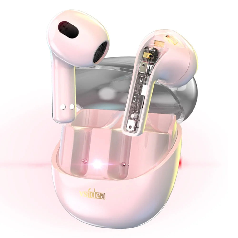 VSIDEA A56S Wireless Headphones BT Earbuds Bass Enhanced with Noise Cancellation Earphones - White - 1