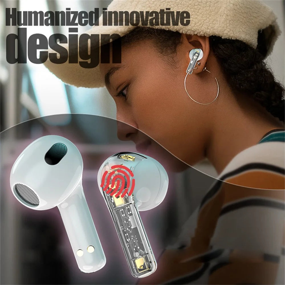 VSIDEA A56S Wireless Headphones BT Earbuds Bass Enhanced with Noise Cancellation Earphones - White - 5