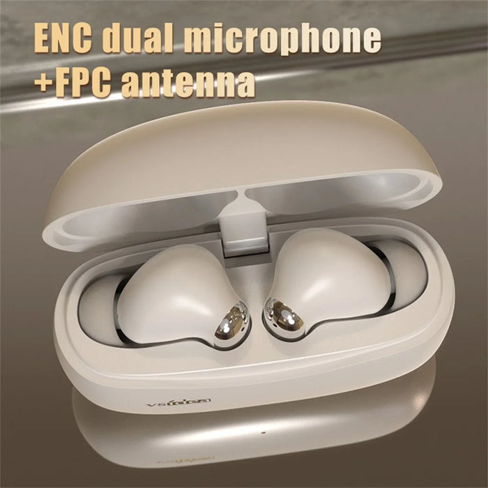 VSIDEA A91S ENC Noise Cancellation Wireless Earbuds Bluetooth-Compatible Headphones with Dual Mic - White - 4