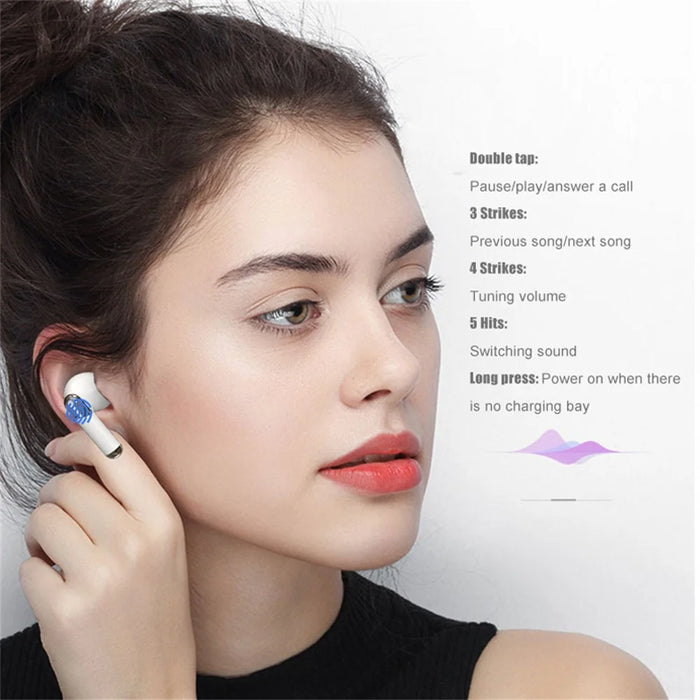 VSIDEA A91S ENC Noise Cancellation Wireless Earbuds Bluetooth-Compatible Headphones with Dual Mic - White - 5