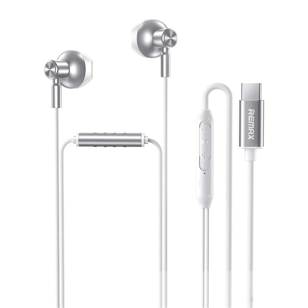 REMAX RM-710a Type-C Digital Wired Earphones Metal Music Headset with Microphone - 1