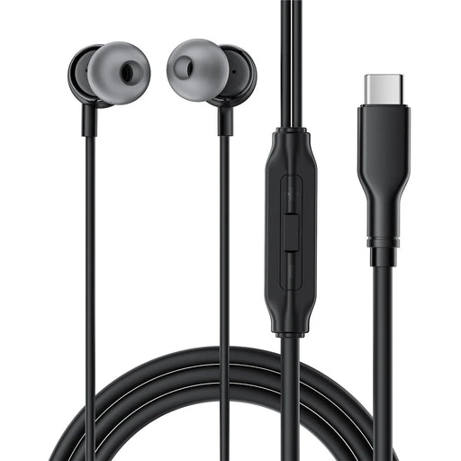 ACEFAST L8 For USB-C Devices In-Ear Wired Earphones With Mic Silicone Cable Tangle Free Headphones - Black - 1