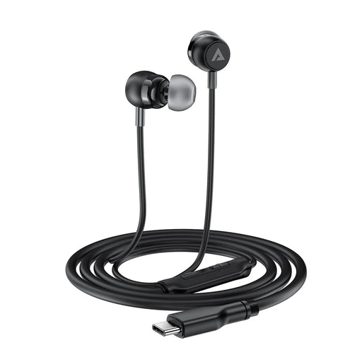 ACEFAST L8 For USB-C Devices In-Ear Wired Earphones With Mic Silicone Cable Tangle Free Headphones - Black - 2