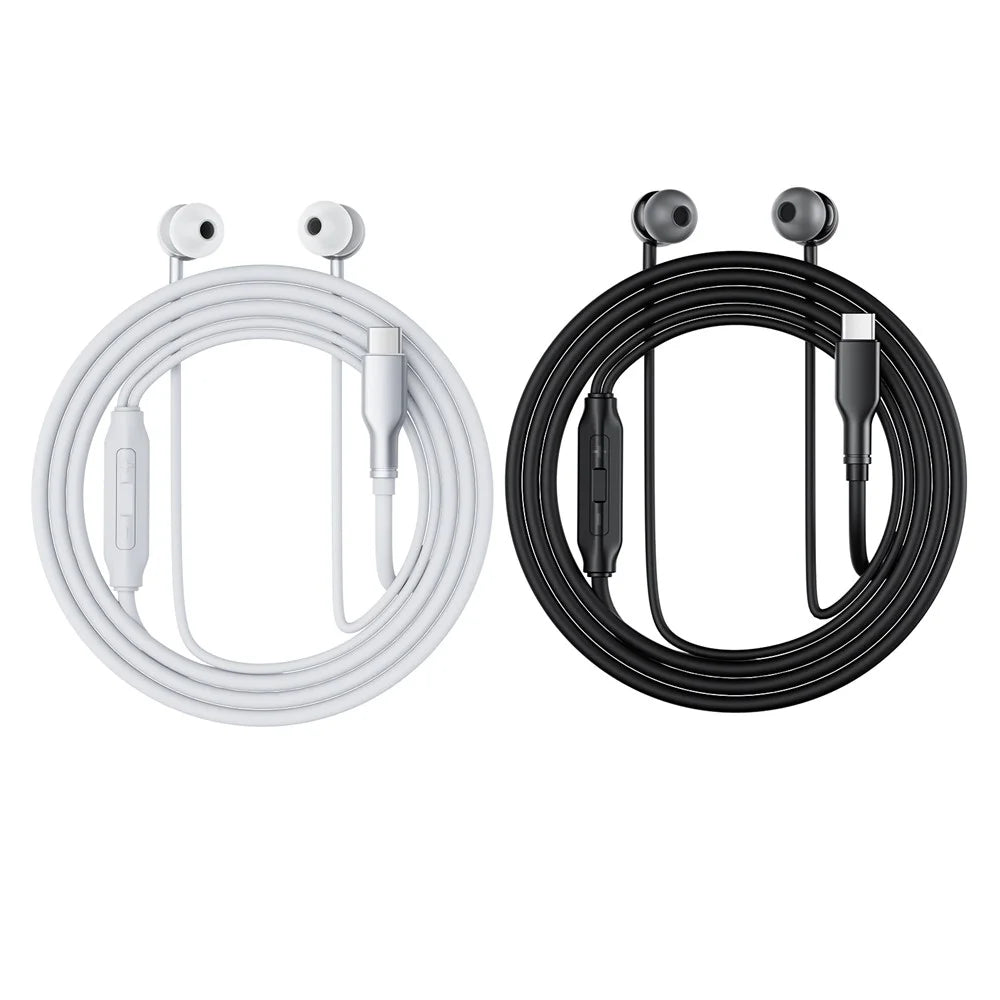 ACEFAST L8 For USB-C Devices In-Ear Wired Earphones With Mic Silicone Cable Tangle Free Headphones - Black - 5