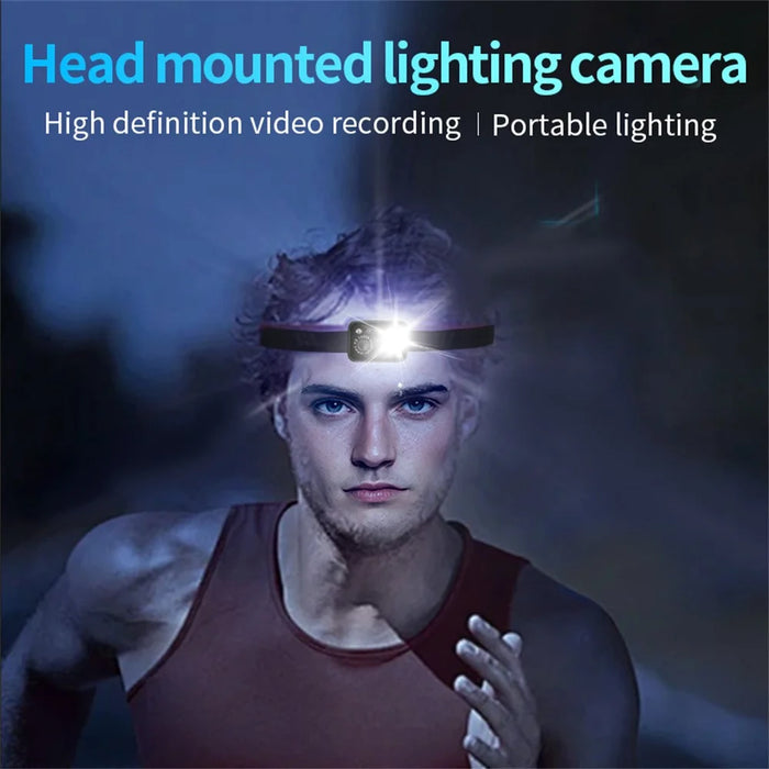 D7 Outdoor Portable HD Headlamp Camera 1080P Video Recording Smart Sensor LED Light with 32GB Card - 3