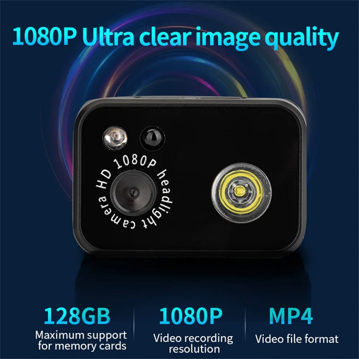 D7 Outdoor Portable HD Headlamp Camera 1080P Video Recording Smart Sensor LED Light with 32GB Card - 4