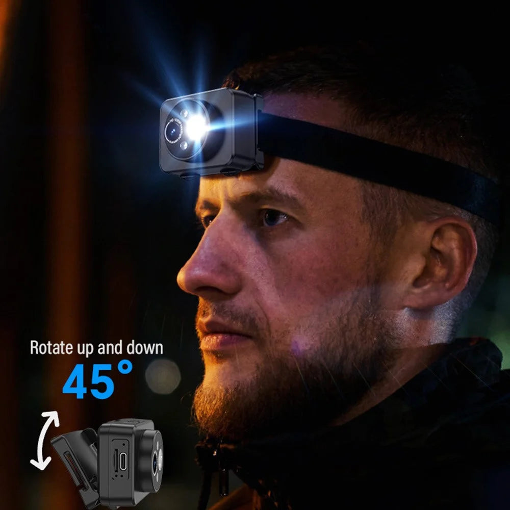 D8 Outdoor Portable HD Head Mounted Camera Sports 1080P Video Recording LED Headlight - 2