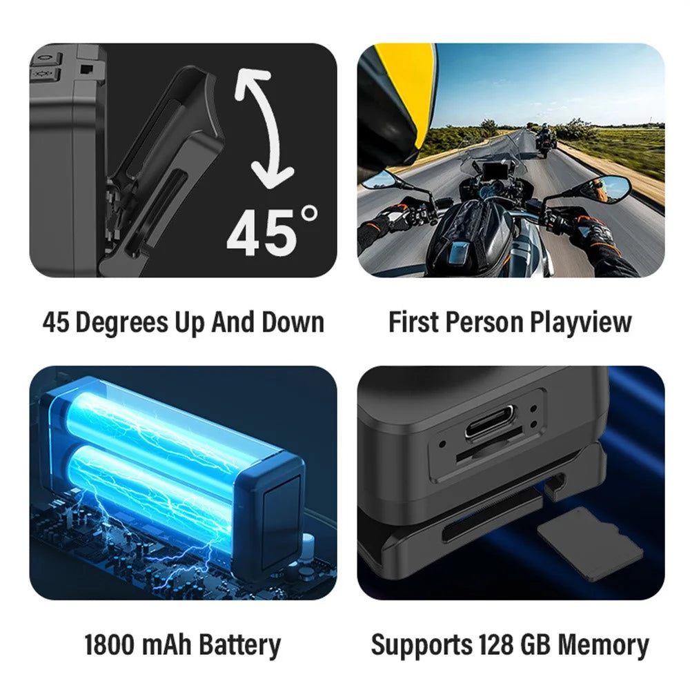 D8 Outdoor Portable HD Head Mounted Camera Sports 1080P Video Recording LED Headlight - 6