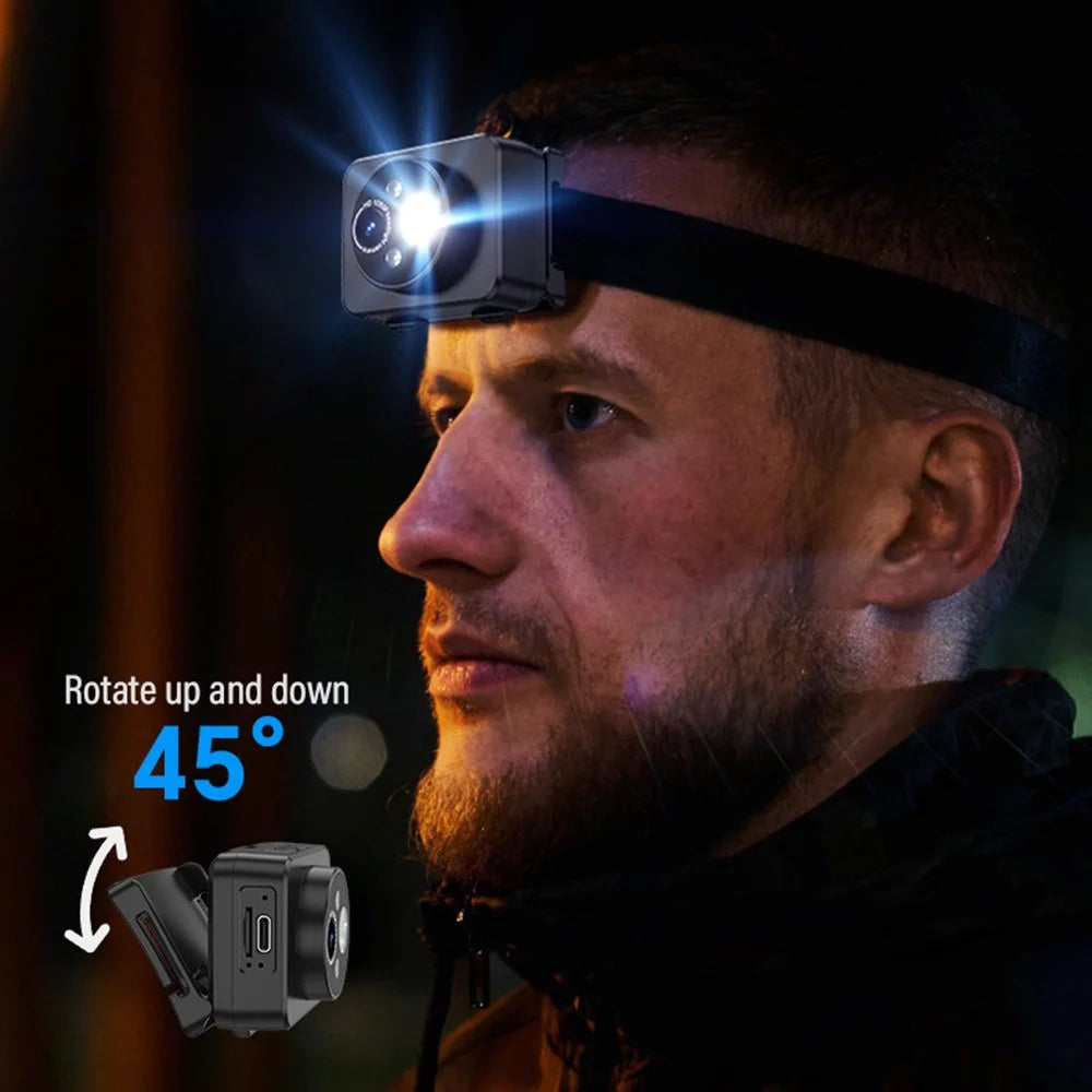 D8 Outdoor Portable HD Head Mounted Camera Sports 1080P Video Recording LED Headlight with 32GB Card - 2