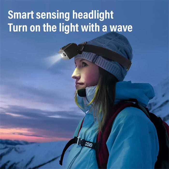 D9 Hands Free HD Headlamp Camera Outdoor Sports 1080P Video Recording Smart Sensor LED Light - 2