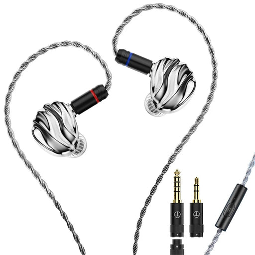 TRN Shell Shape In Ear Monitor HiFi Earphones Four Driver Music Headphones with Detachable Cable - with Mic - 1