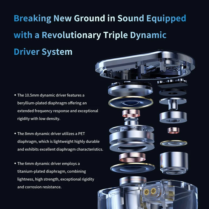 TRN In Ear Wired Headphones with 2 Pin Detachable Cable HiFi Sound 8 Hybrid Driver Earphones - 3.5mm / without Mic - 3