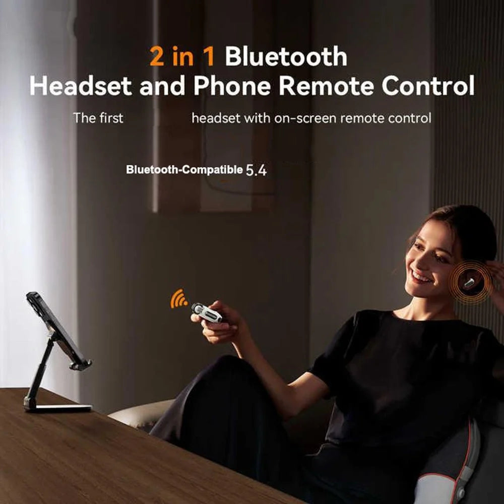 Q12 For TikTok Videos Selfie Remote Control Bluetooth-Compatible Earphones Half In Ear TWS Headsets - Black - 3