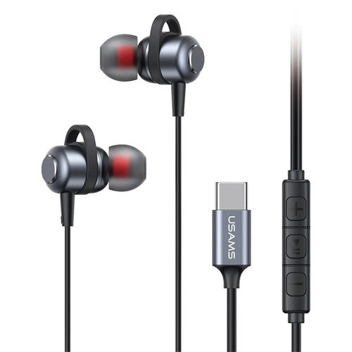 USAMS SJ758 EP-48 In-Ear Wired Earbuds Aluminum Alloy Type-C Earphones with Three-Button Control - 1
