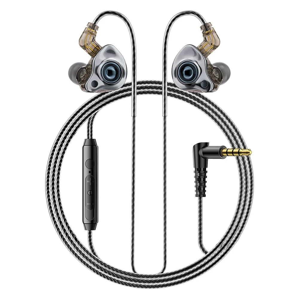 ESSAGER 3.5mm Detachable Wired Earphones In-Ear Gaming Headphones Built-in Microphone, 1.2m - Black - 1