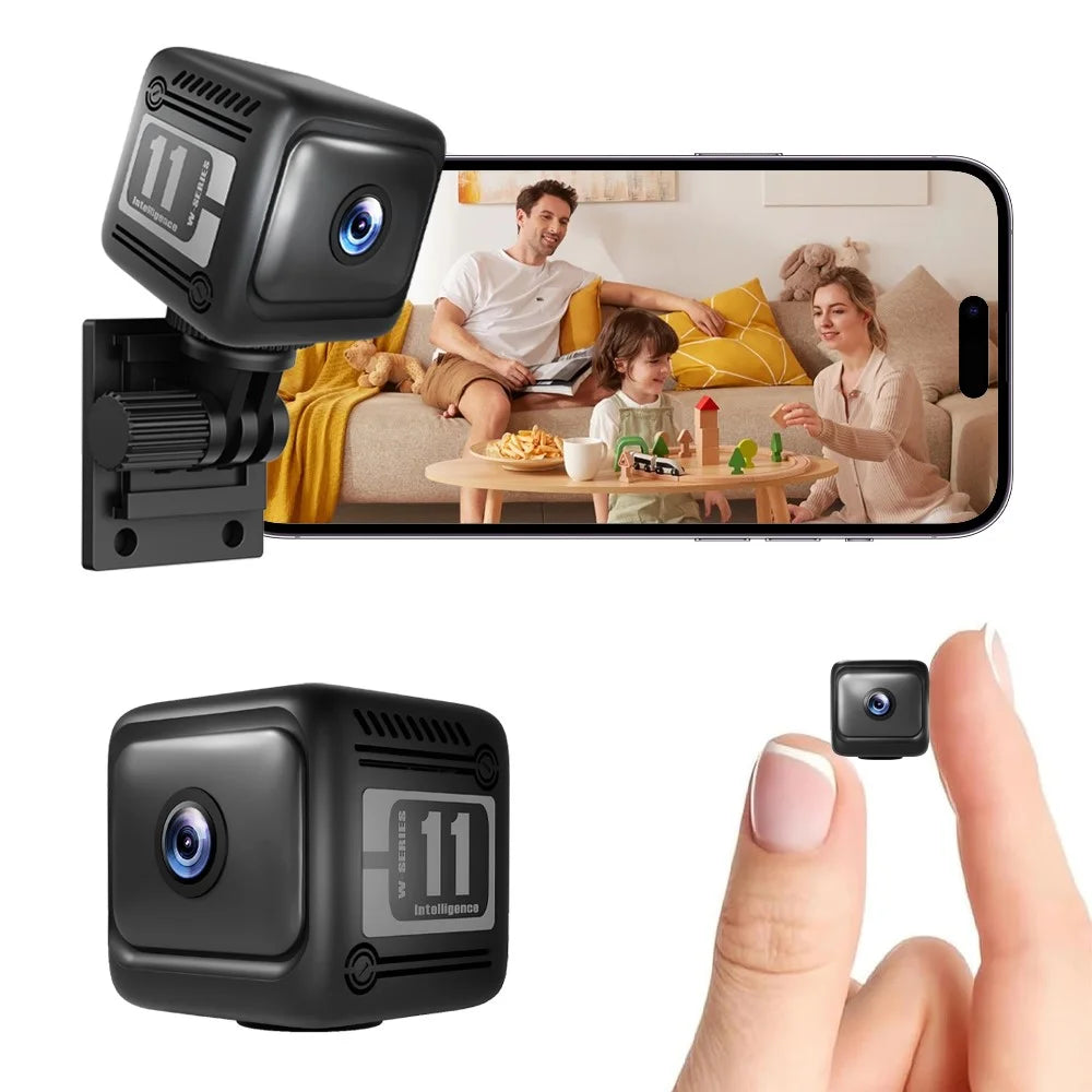 W11 WiFi Mini Camera HD Night Vision Wireless Security Camera with Motion Detection for Home Surveillance - Black - 5
